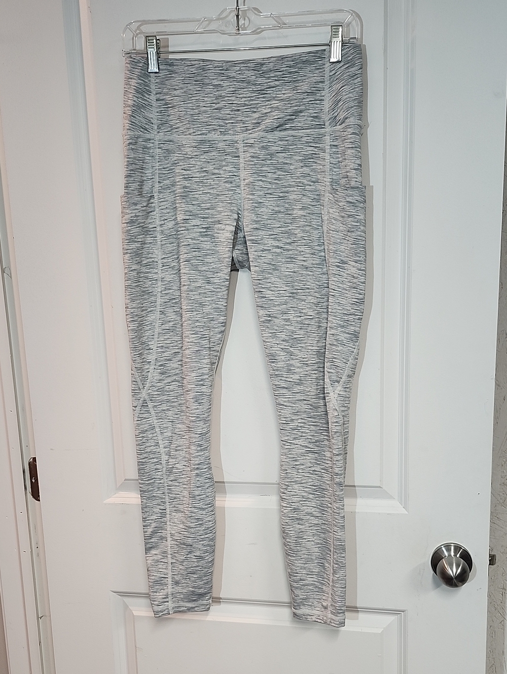 Gray Space-Dye High-Waist Leggings